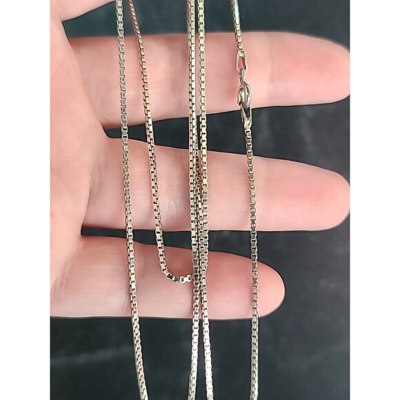 Extra Long 925 Sterling Silver Box Chain Necklace Vintage Italy - Picture 1 of 10